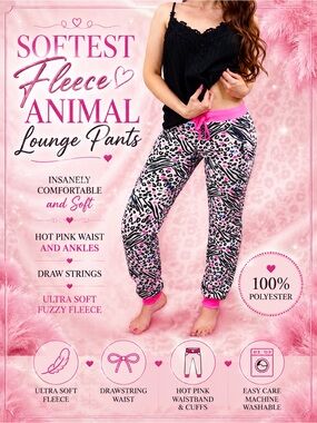 Softest Fleece Animal Lounge Pants
